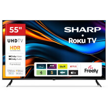 SHARP 55 Inch 4K Ultra HD Roku Frameless Smart TV 55HJ4225K 3 HDMI Inputs