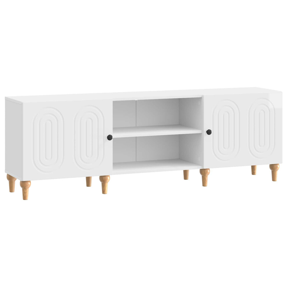 Vidaxl Tv Cabinet High Gloss White 150 X 31 X 50 Cm Engineered Wood