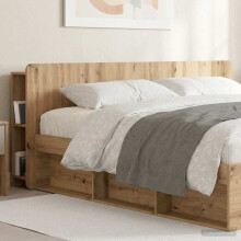 vidaXL Headboard Cabinet with Storage Artisan Oak Engineered Wood