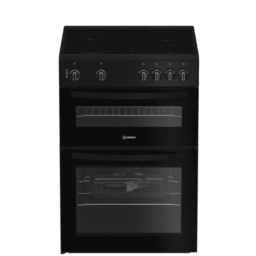 Indesit Indesit 60cm Double Oven Electric Cooker - Black IDE6VMB