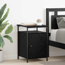 vidaXL Bedside Cabinet Black Oak 40 x 42 x 60cm Engineered Wood