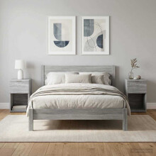 vidaXL Bed Cabinet 2 pcs Grey Sonoma 29 x 31.5 x 49 cm Engineered Wood
