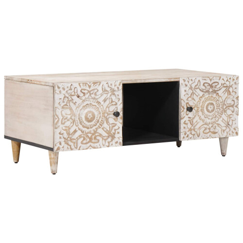 VidaXL vidaXL Coffee Table White 100 x 54 x 40 cm Solid Mango Wood