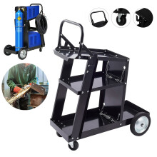 3-Tier Welding Cart Welder Trolley with Chains MIG TIG ARC