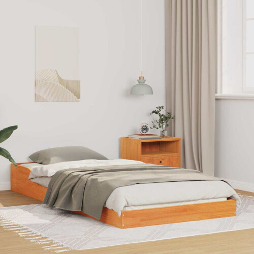 VidaXL vidaXL Bed Frame Wax Brown 75 x 190 cm Solid Pine Wood