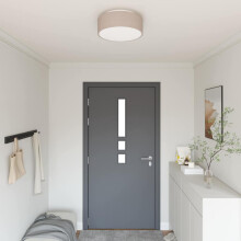 vidaXL Deckenlampe mit Strahlern Taupe 38 x 38 x 13,5 cm Stoff