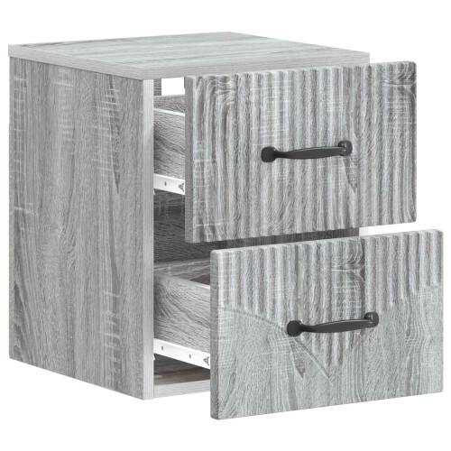 VidaXL vidaXL Wall-Mounted Bedside Cabinet 2 pcs Grey Sonoma Engineered Wood 2