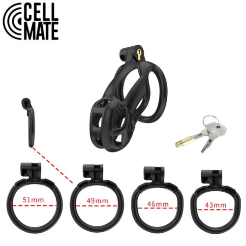 Cellmate Guardian Male Chastity Cage Black Size 2 1