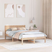 vidaXL Bed Frame Brown 120 x 190 cm Solid Pine wood