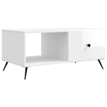 vidaXL Coffee Table High Gloss White 90 x 50 x 40 cm Engineered Wood