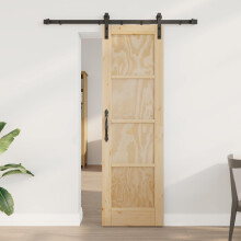 vidaXL Schiebetür Natur 61 x 198,5 cm Massives Kiefernholz
