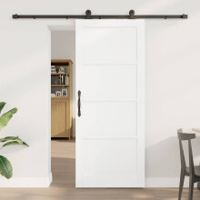 vidaXL Schiebetür ORKDAL 83 x 202 cm Massives Kiefernholz Weiß