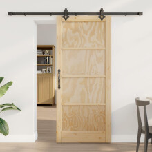 vidaXL Schiebetür ORKDAL 86 x 198,5 cm Massives Kiefernholz Natur
