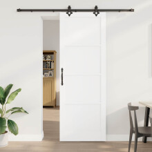vidaXL Schiebetür ORKDAL 83 x 232 cm Massives Kiefernholz Weiß