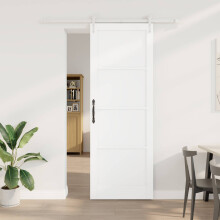 vidaXL Schiebetür ORKDAL 83 x 232 cm Massives Kiefernholz Weiß