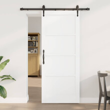 vidaXL Schiebetür ORKDAL 83 x 202 cm Massives Kiefernholz Weiß