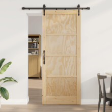 vidaXL Schiebetür ORKDAL 86 x 211 cm Massives Kiefernholz Natur