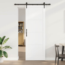 vidaXL Schiebetür ORKDAL 83 x 232 cm Massives Kiefernholz Weiß