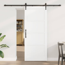 vidaXL Schiebetür ORKDAL 83 x 202 cm Massives Kiefernholz Weiß