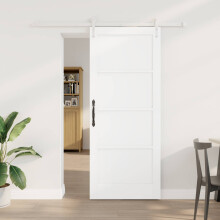 vidaXL Schiebetür ORKDAL 83 x 202 cm Massives Kiefernholz Weiß