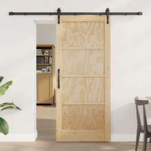 vidaXL Schiebetür ORKDAL 86 x 198,5 cm Massives Kiefernholz Natur