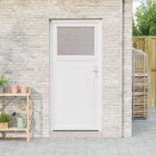 vidaXL Seiteneingangstür 88 x 198 cm PVC Weiß