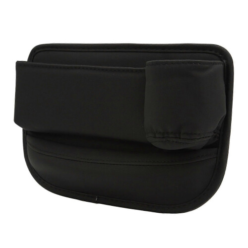 Car seat storage organizer with side pocket and cup holder 1