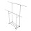 Living And Home Adjustable Stainless Steel Dual-Rod Clothes Drying Rack with Wheels 2