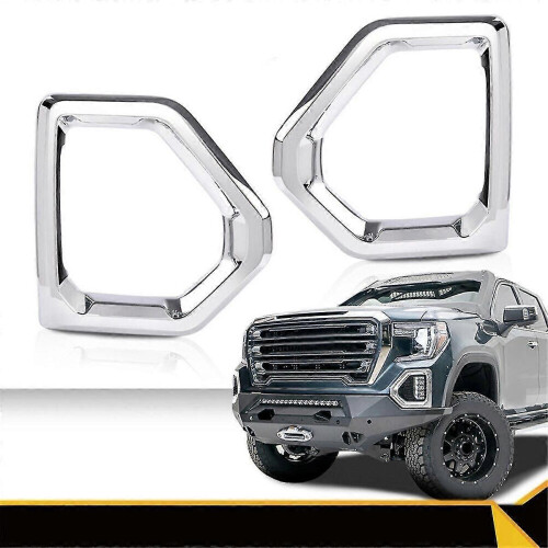 For 2019-2021 Front Fog Light Outer Bezel Cover Chrome Set 1
