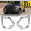 For 2019-2021 Front Fog Light Outer Bezel Cover Chrome Set 3