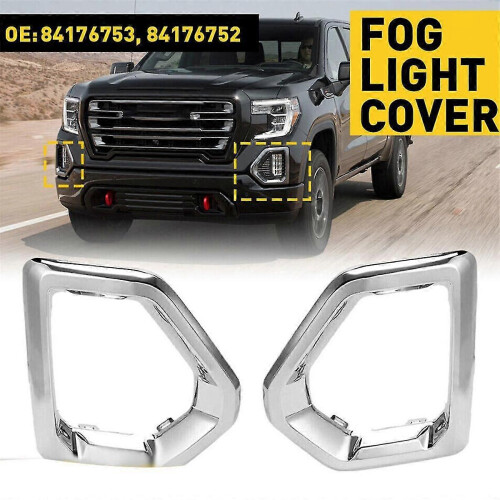 For 2019-2021 Front Fog Light Outer Bezel Cover Chrome Set 2
