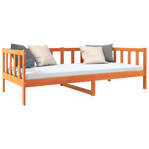 VidaXL vidaXL Bed Frame with Headboard Wax Brown 90 x 190 cm Solid Pine Wood 1