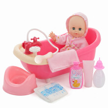 BiBi Doll Bathtub & Doll Set with Functional Shower Pretend Role Play Toy Kids BiBi Doll