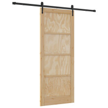 vidaXL Schiebetür ORKDAL 86 x 211 cm Massives Kiefernholz Natur
