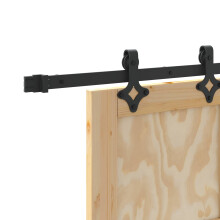 vidaXL Schiebetür Natürlich und Schwarz 73,5 x 211 cm