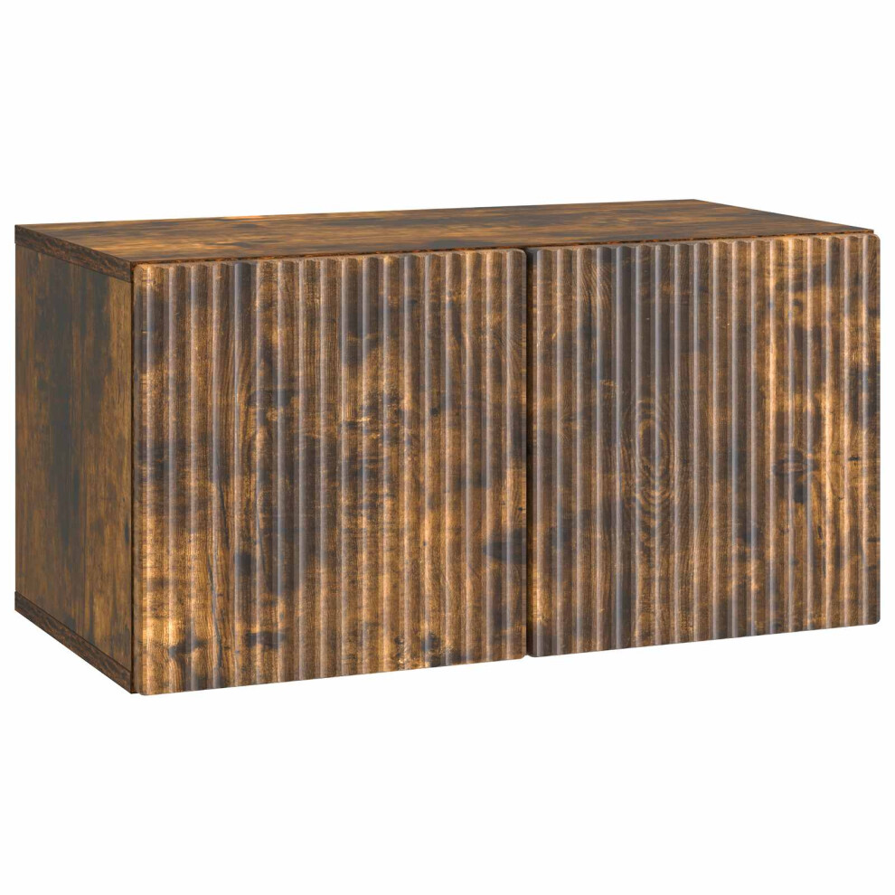Vidaxl Wall-Mounted Tv Cabinet Smoked Oak 59.5 X 31 X 30 Cm
