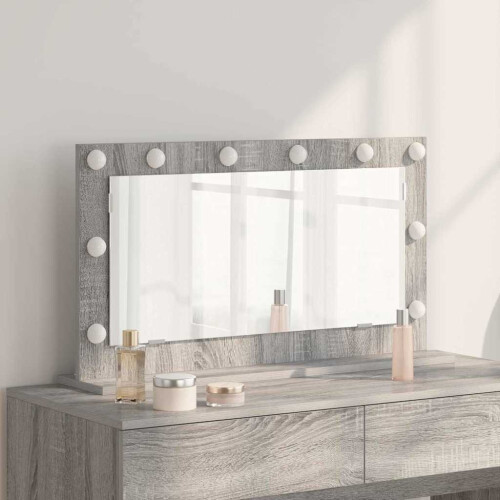 VidaXL vidaXL Vanity Mirror Rectangular Grey Sonoma 80 x 45 x 18 cm