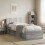 VidaXL vidaXL Headboard Cabinet with Storage Grey Sonoma Engineered Wood 1