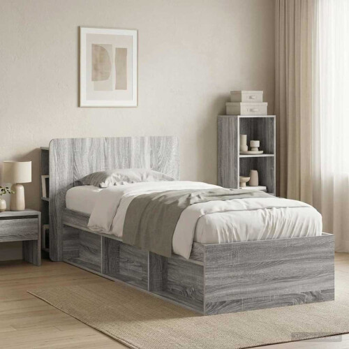VidaXL vidaXL Headboard Cabinet with Storage Grey Sonoma Engineered Wood