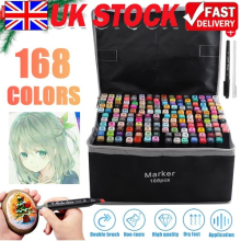 168 Colours Markers Graphic Drawing Painting Art Dual Tip Sketch Pens Kids Gifts