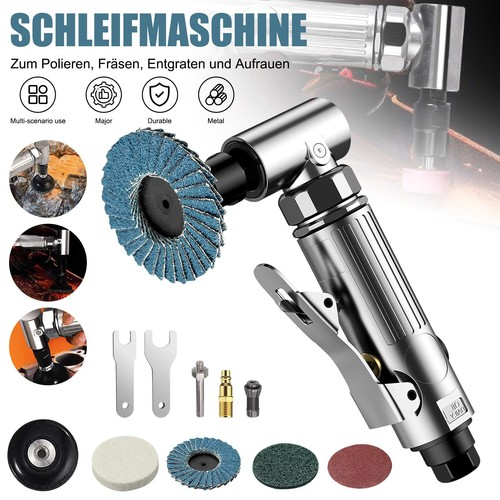 90 1/4" Right Angle Grinder Polisher Air Die Grinder Sander Kit Grinding