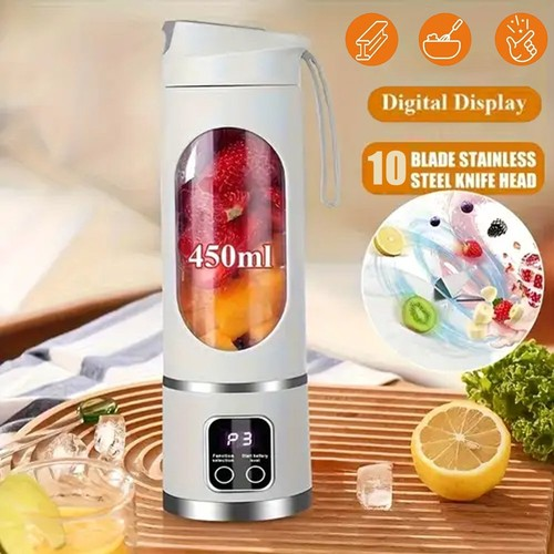 450ml Portable USB Rechargeable Juicer Cup Electric Mixer Blender Smoothie Maker