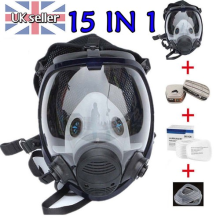 6800 15 IN 1 Full Face Mouth Gas Mask Paint Spraying Chemical Vapour Respirator