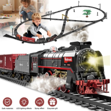 Electric Train Toy Car Railway Set - Steam Locomotive Model Toy Gift for Kids