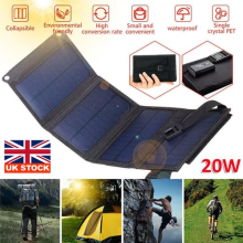 20W Solar Panel Foldable Solar Panel PowerBank Mobile Phone USB Charger Camping