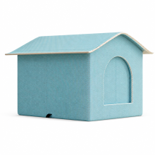 Portable Cooling Pet House for Cats and Dogs, Summer Shelter with Ice Packs, Peacock Blue, Large