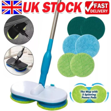Cordless Electric Spinning Mop Pads Rechargeable Floor Cleaner Scrubber Polish