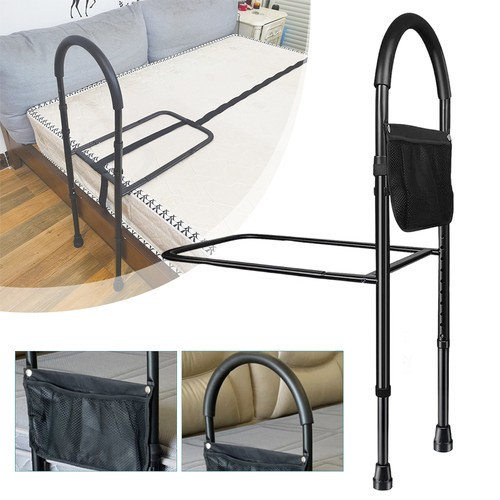 Standing Bed Mobility Aid Tool Height-Adjustable Grab Rail for Seniors Support