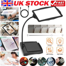 10X Magnifying Glass with 48LED Light & Stand Magnifier Crafts Reading Desk Lamp