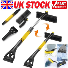 Windscreen Snow Brush With Ice Scraper Long Reach Handle Car Van Lorry Truck UK
